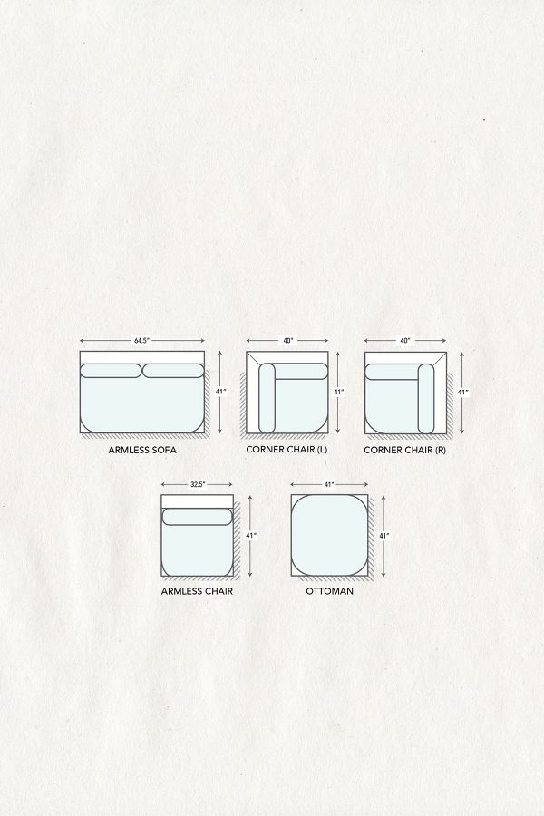 Slide View: 3: Boro Stripe Kori Modular Armless Sofa