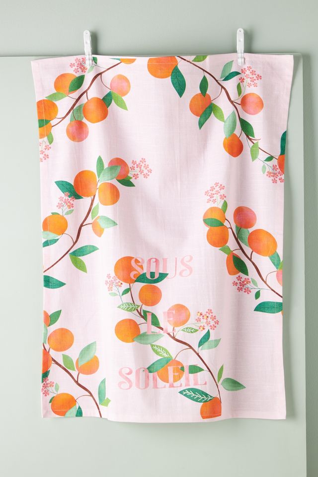 Adorable Carly Watts Clementine dishtowel from Anthropologie