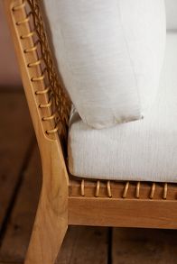 Slide View: 6: Sonoma Woven Teak Settee, Left Arm