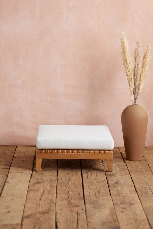 Slide View: 3: Sonoma Woven Teak Ottoman