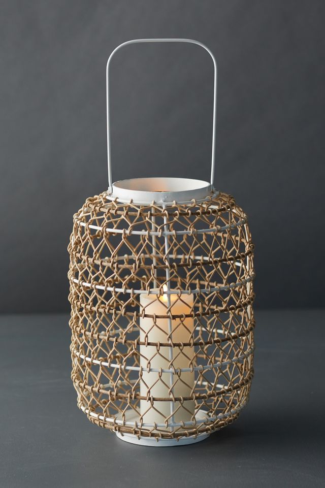 Woven Aluminum Lantern, Cylinder | Anthropologie