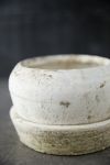 Thumbnail View 6: Earth Fired Clay White Curve Pots + Saucers, 2 Sizes Set