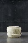 Thumbnail View 3: Earth Fired Clay White Curve Pots + Saucers, 2 Sizes Set