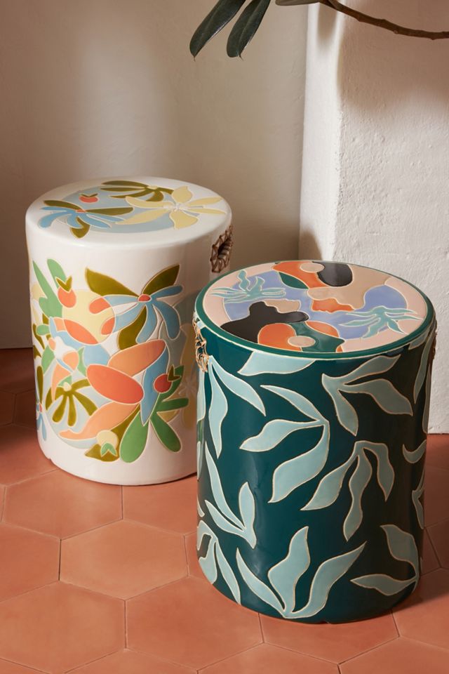 Maggie Stephenson Botanical Blooms Ceramic Stool | Anthropologie
