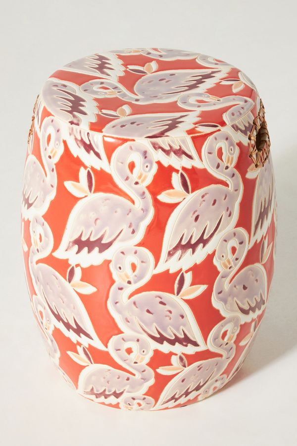 Slide View: 2: Flamingos Ceramic Side Table