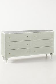 Slide View: 1: The Fern Marble Top Six-Drawer Dresser