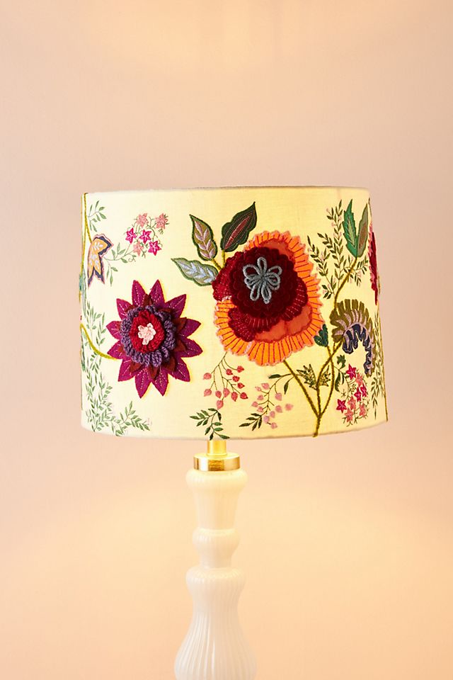 undefined | Embroidered Jessamine Lamp Shade