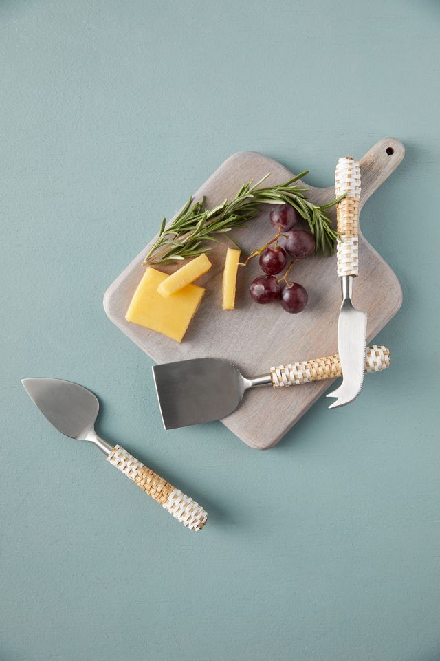 Rattan Cheese Knives, Set of 3 Anthropologie