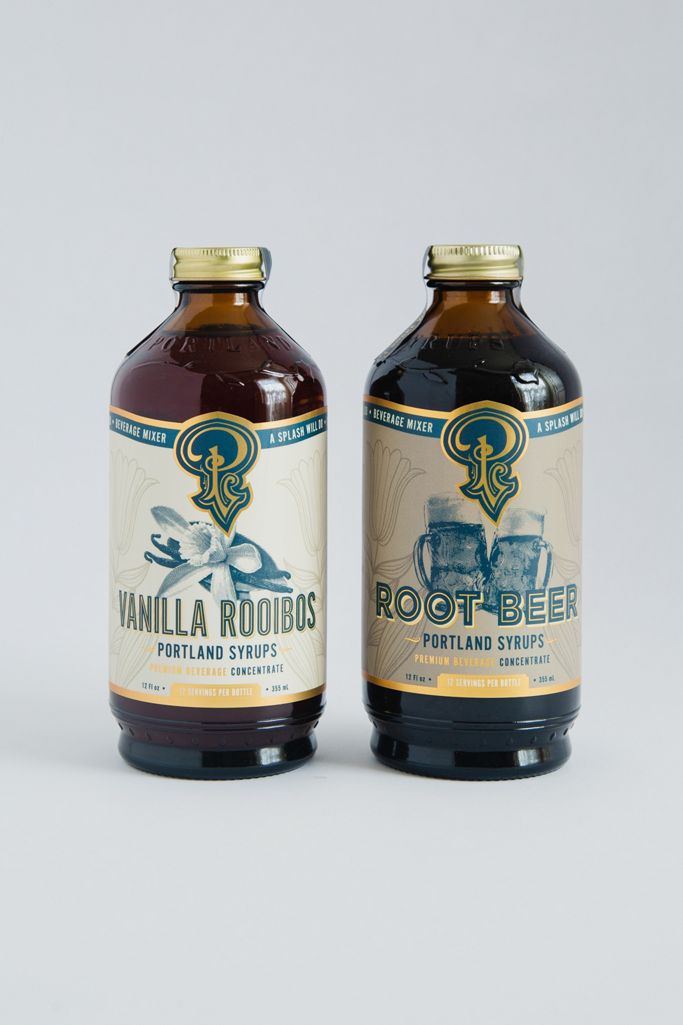 Portland Syrups Root Beer and Vanilla Rooibos Syrup, Set of 2
