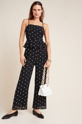 anthropologie gingham jumpsuit