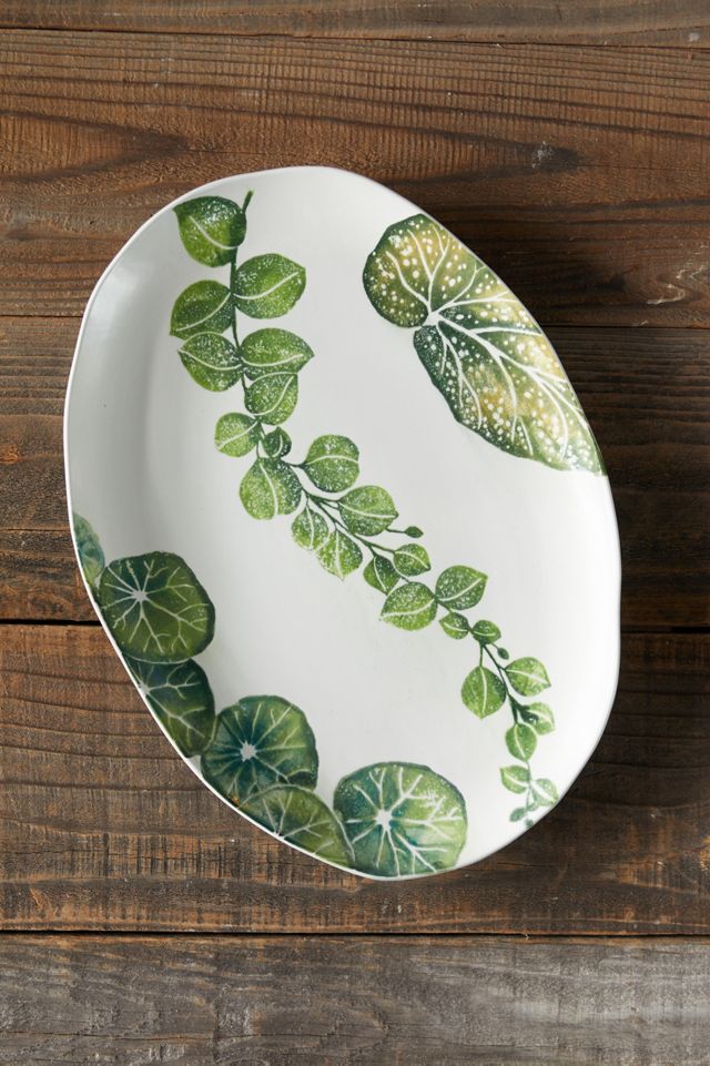Green Leaves Serving Platter Anthropologie