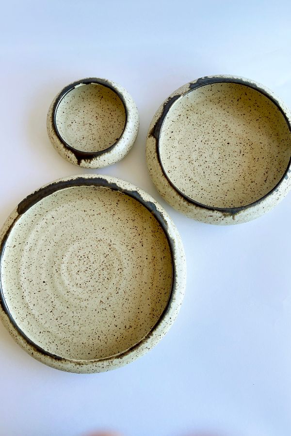 Slide View: 2: Gina DeSantis Ceramics Luna Curved Bread Plate