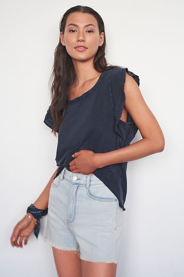 Daily Practice by Anthropologie Flutter-Sleeve Tee | Anthropologie