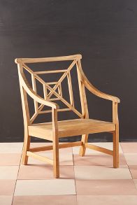 Slide View: 2: Fretwork Teak Chair