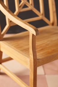 Slide View: 5: Fretwork Teak Chair