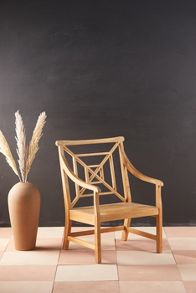 Slide View: 4: Fretwork Teak Chair