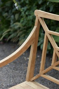 Slide View: 4: Fretwork Teak Two-Seat Garden Bench