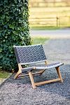 Thumbnail View 1: Havana Wicker + Teak Armless Chair, Black and White Diamond