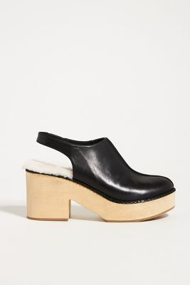 Silent D Sherpa-Lined Slingback Clogs | Anthropologie