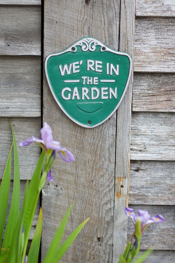 Slide View: 1: Iron We're in the Garden Sign