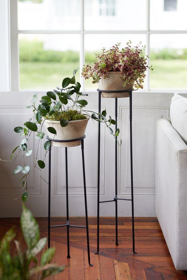 Slide View: 1: Tall Iron Plant Stand