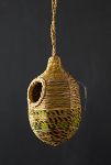 Thumbnail View 6: Recycled Sari Fabric + Seagrass Bird House, Oval