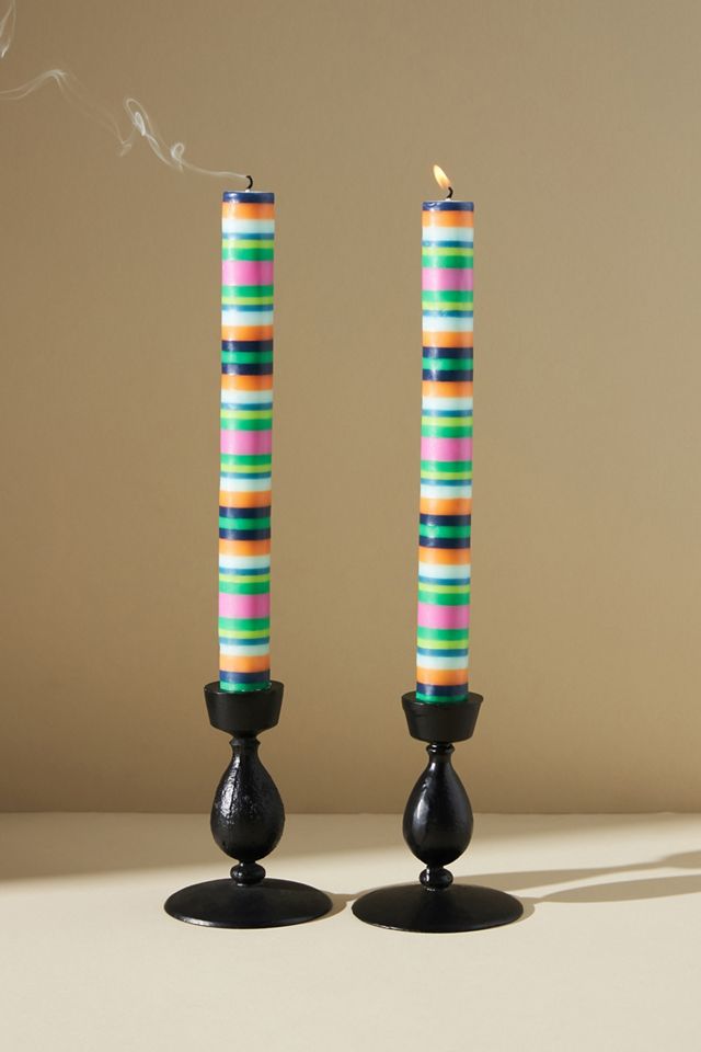 Anna Spiro Striped Taper Candles, Set of 2 Anthropologie