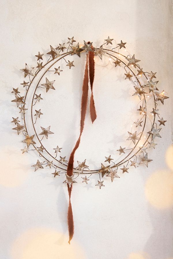 Slide View: 1: Aged Iron Star Wreath