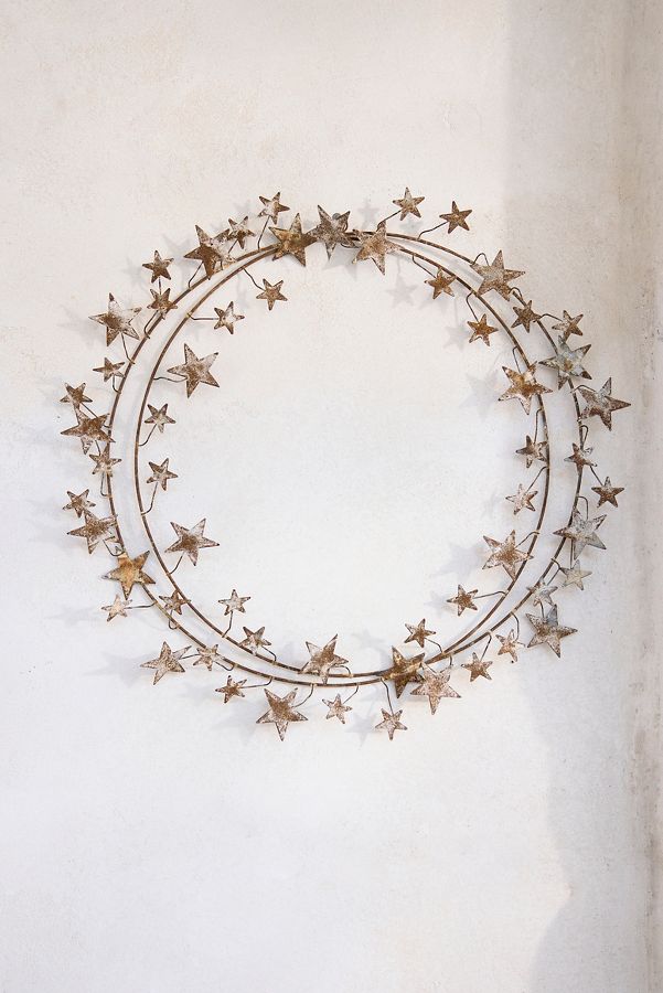 Slide View: 2: Aged Iron Star Wreath