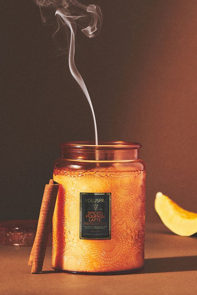 Voluspa Spiced Pumpkin Latte Japonica Glass Jar Candle Anthropologie