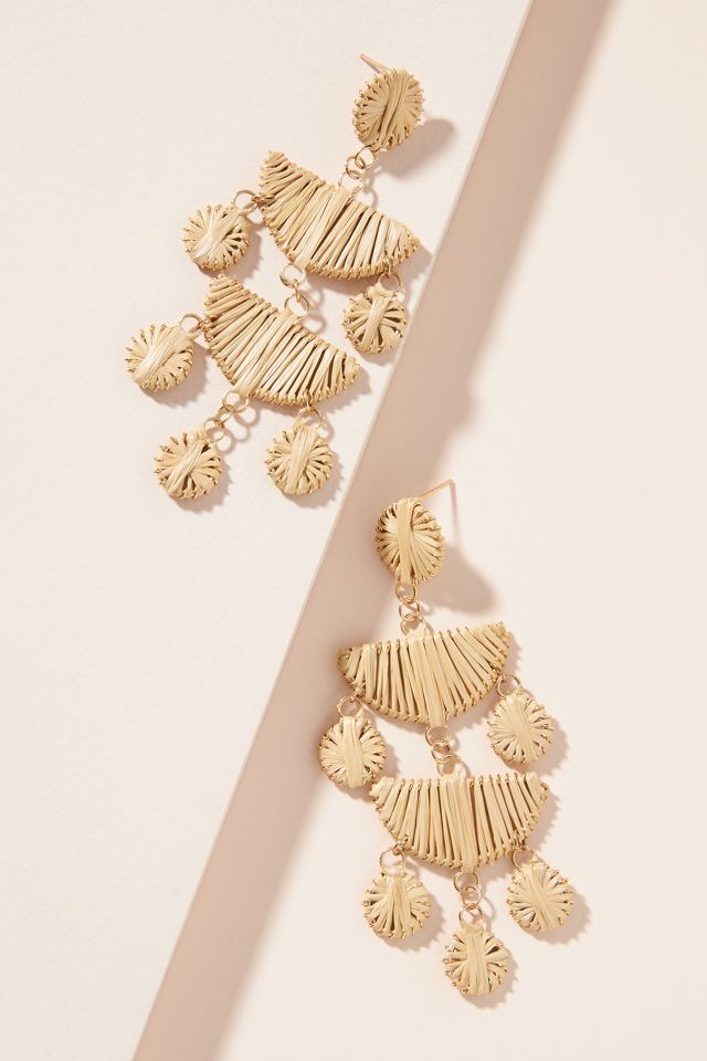 Layered Raffia Drop Earrings Anthropologie 