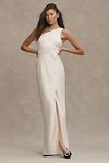 Thumbnail View 1: BHLDN Dylan One-Shoulder Satin Side-Slit Gown