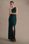 Thumbnail View 1: BHLDN Dylan One-Shoulder Satin Side-Slit Gown