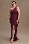 Thumbnail View 5: BHLDN Dylan One-Shoulder Satin Side-Slit Gown