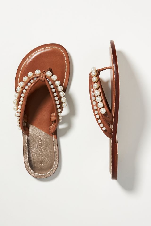 Bernardo Pearl-Embellished Flip-Flop Sandals | Anthropologie