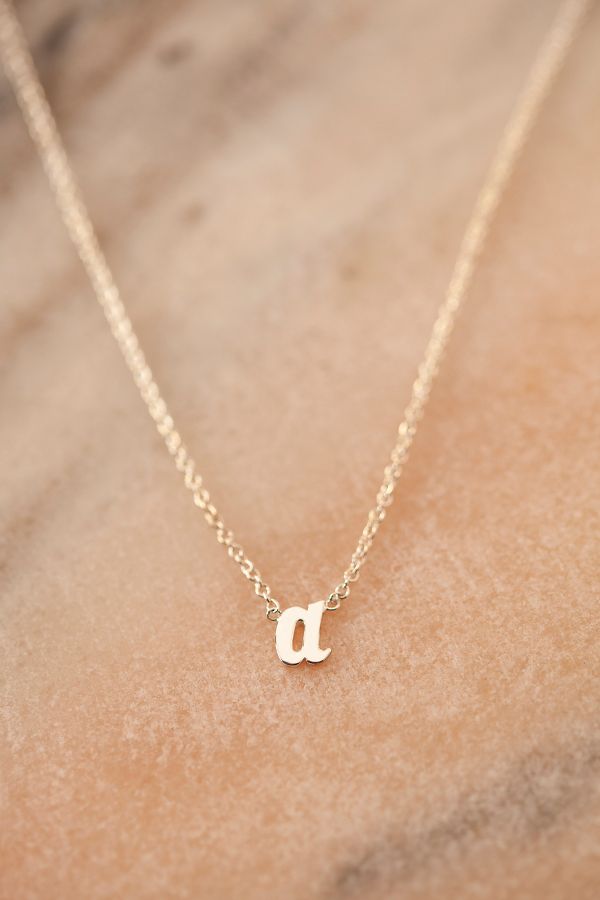 Slide View: 1: Heather Hawkins 14K White Gold Custom Initial Necklace