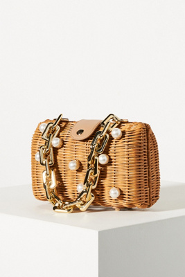 Chain-Link Rattan Clutch | Anthropologie