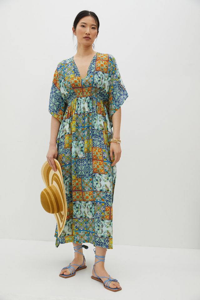 Mosaic Cinched Caftan | Anthropologie