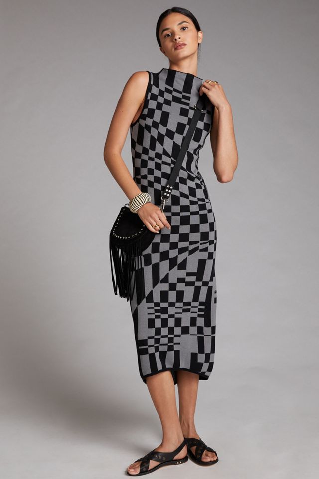 Daily Practice by Anthropologie Geo Knit Midi Dress Anthropologie
