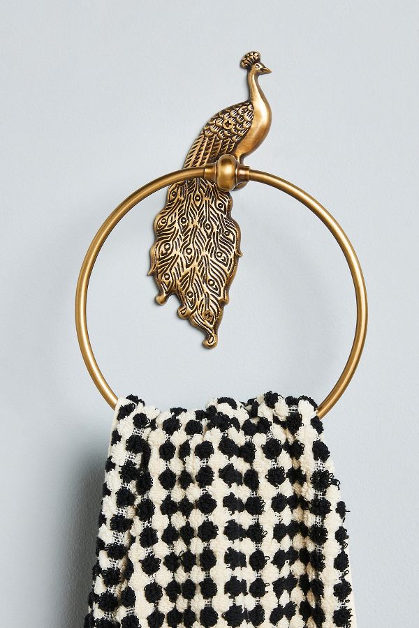 Slide View: 1: Ida Peacock Towel Ring