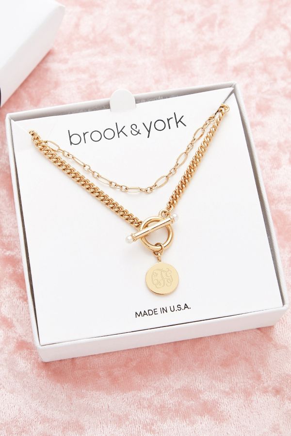 Slide View: 2: Brook & York Custom Monogram Necklace Set