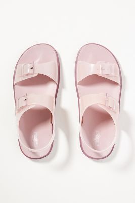 double buckle jelly sandals