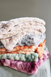 Slide View: 2: Luxe Faux Fur Throw Blanket