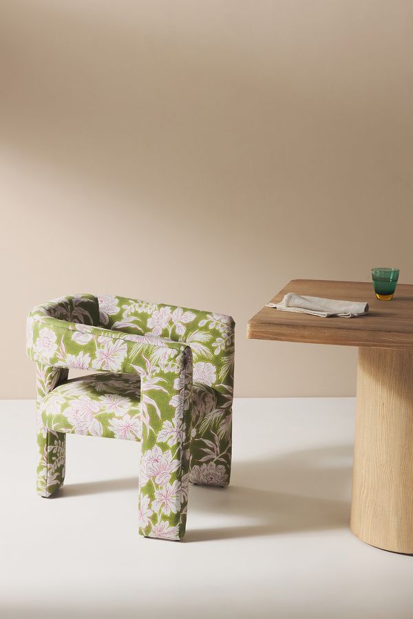 Slide View: 2: Simone Floral Effie Tripod Dining Chair