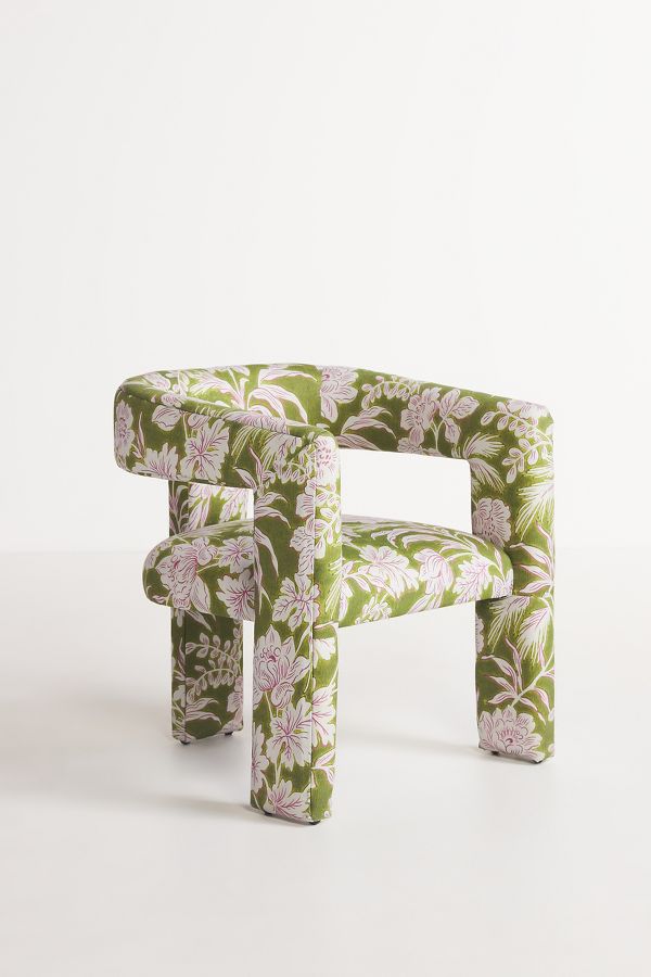 Slide View: 4: Simone Floral Effie Tripod Dining Chair