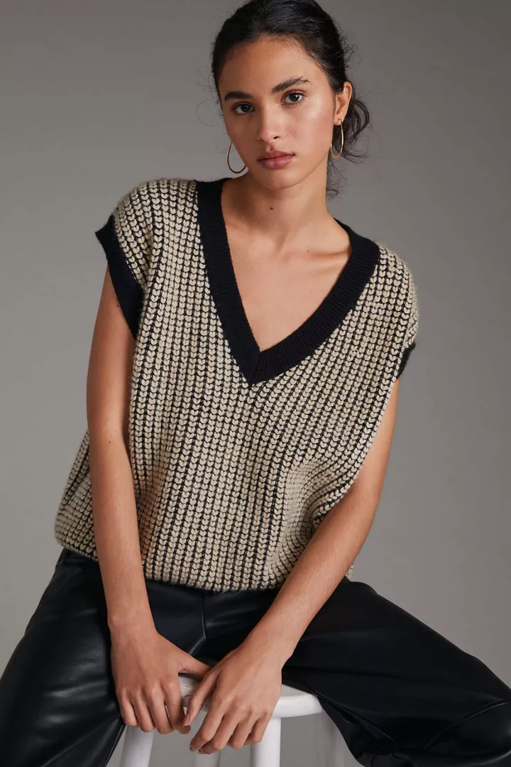 Heart-Stitched Sweater Vest