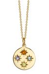 Thumbnail View 1: Starling Birthstone Compass Charm 4 Stone Necklace