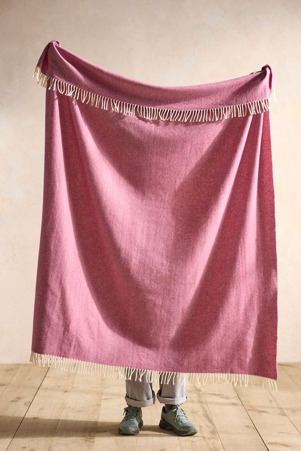 Slide View: 1: Beetroot Merino Wool Throw