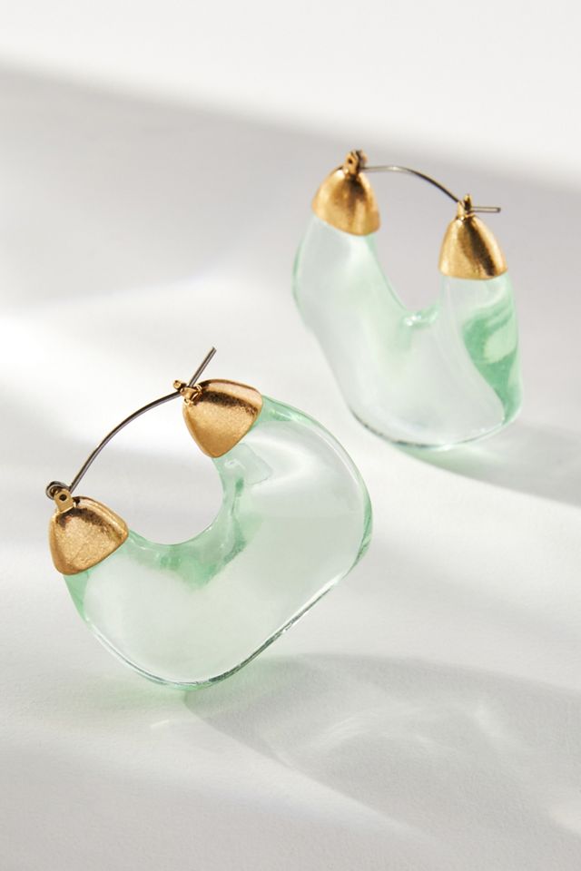 Formed Glass Hoop Earrings Anthropologie