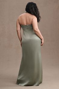 Slide View: 6: BHLDN Ruby Twist Halter Satin Gown